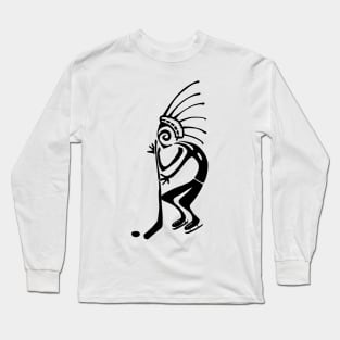 Kokopelli hockey black Long Sleeve T-Shirt